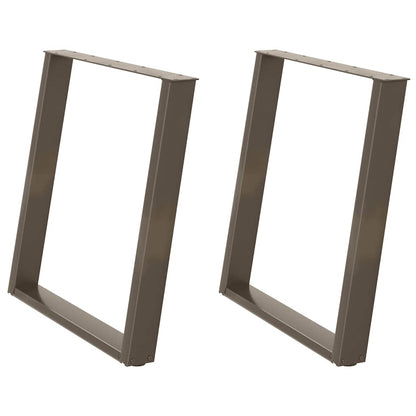 Natural Steel U-Shaped Dining Table Legs - Set of 2, Adjustable 70cm