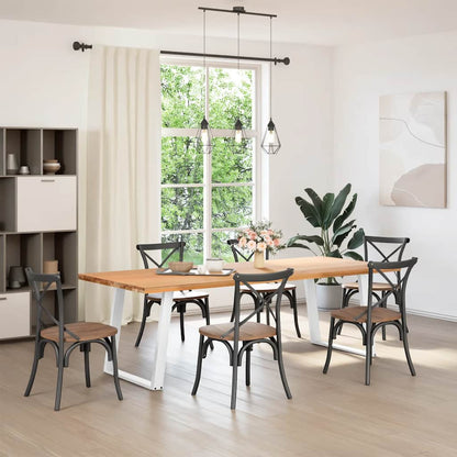 White U-Shaped Steel Dining Table Legs, 2 Pcs, 80x(72-73) cm