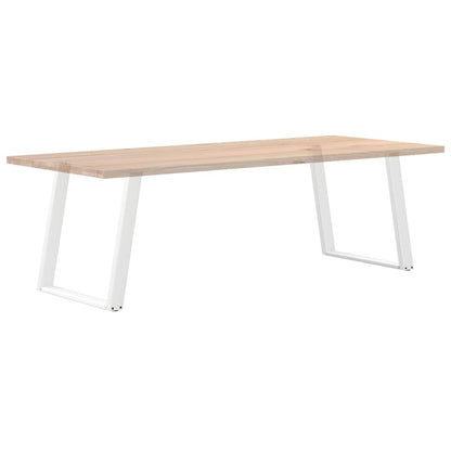 White U-Shaped Steel Dining Table Legs, 2 Pcs, 80x(72-73) cm