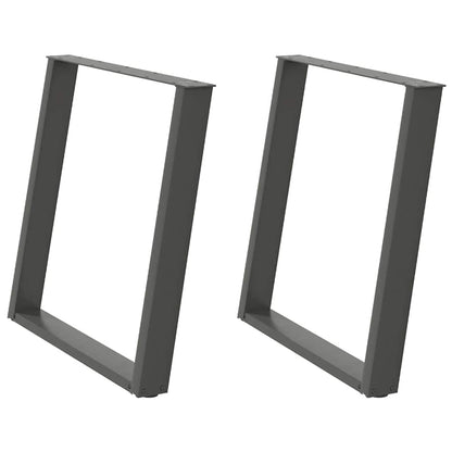 U-Shaped Anthracite Steel Dining Table Legs 2pcs, 80x72-73 cm