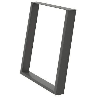 U-Shaped Anthracite Steel Dining Table Legs 2pcs, 80x72-73 cm