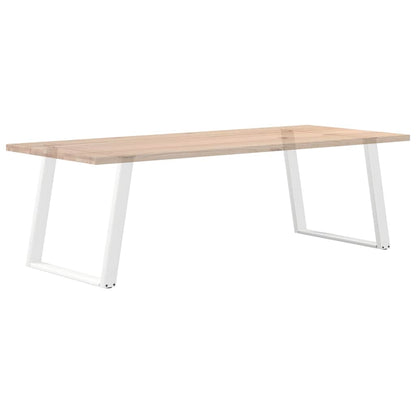 White Steel U-Shaped Dining Table Legs, 2 pcs, Adjustable 90x72-73 cm