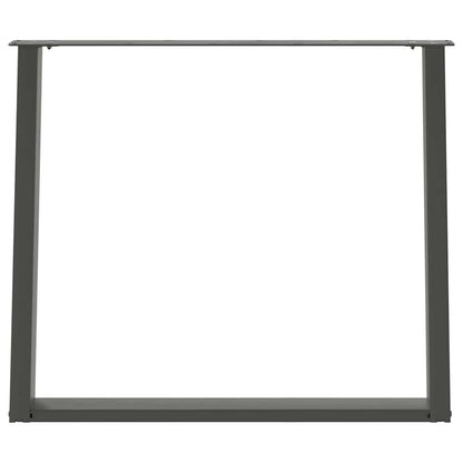 Anthracite Steel U-Shaped Dining Table Legs, 2pcs, Adjustable 100cm