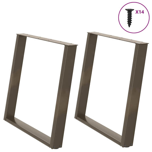 Natural Steel U-Shaped Dining Table Legs 2 pcs, 100x72-73 cm