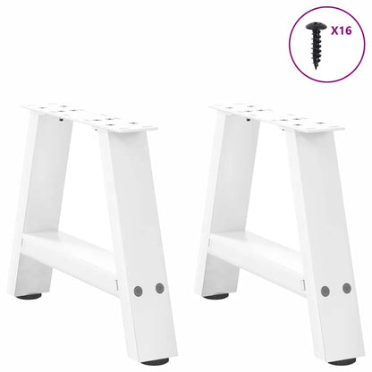 White Steel A-Shaped Coffee Table Legs (2 pcs) 30x30-31cm
