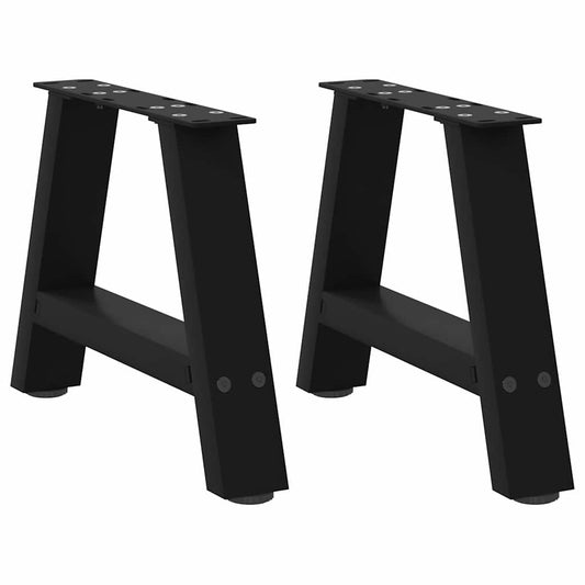 A-Shaped Black Steel Coffee Table Legs, Set of 2, Adjustable 40x30-31 cm