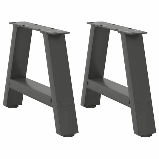 Anthracite Steel A-Shaped Coffee Table Legs 2 pcs, Adjustable 40x30-31cm