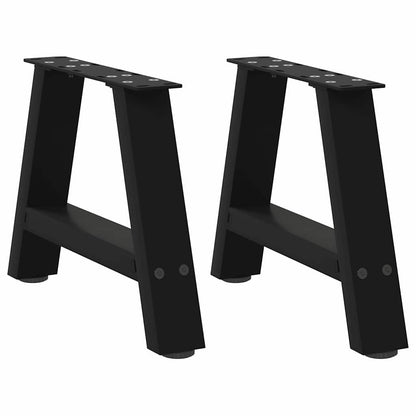 A-Shaped Black Steel Coffee Table Legs - 2 pcs, Adjustable 50x30-31cm