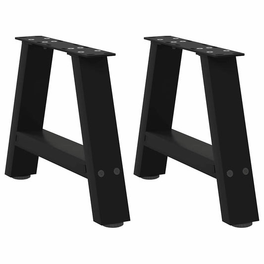 A-Shaped Black Steel Coffee Table Legs - 2 pcs, Adjustable 50x30-31cm