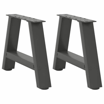 Anthracite Steel A-Shaped Coffee Table Legs 2pcs, Adjustable 50x30-31 cm