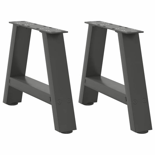 Anthracite Steel A-Shaped Coffee Table Legs 2pcs, Adjustable 50x30-31 cm