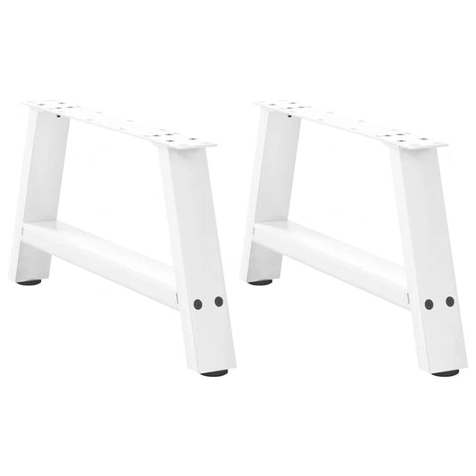 White Steel A-Shaped Coffee Table Legs, 2 Pcs, 60x(30-31) cm