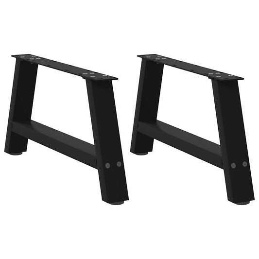 Black Steel A-Shaped Coffee Table Legs, 2 Pcs, Adjustable 70cm