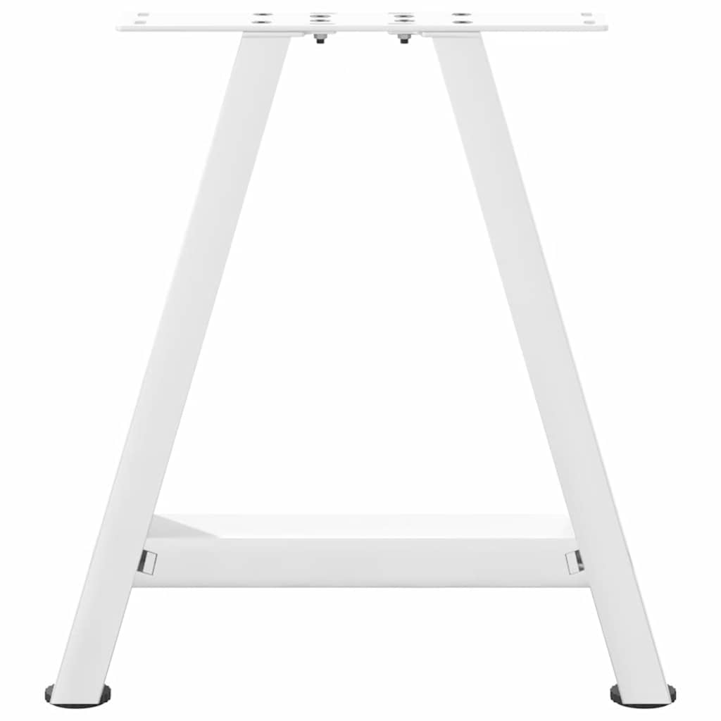 White A-Shape Steel Coffee Table Legs, 2 Pcs, Adjustable Height 38cm