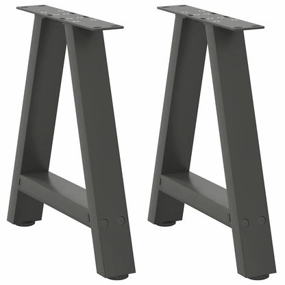Anthracite Steel A-Shaped Coffee Table Legs, 2pcs, Adjustable 38x42-43cm