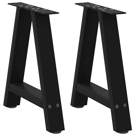 A-Shaped Black Steel Coffee Table Legs, 2 pcs 50x(42-43) cm