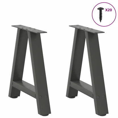 Anthracite Steel A-Frame Coffee Table Legs 50x(42-43) cm, 2 pcs