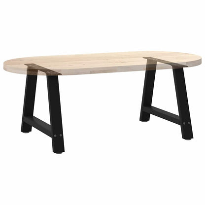 Black Steel A-Shaped Coffee Table Legs Set, 60x(42-43) cm, 2 Pcs