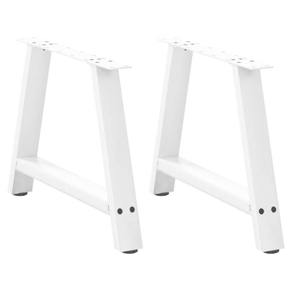 White Steel A-Shaped Coffee Table Legs - 2 pcs, 60x(42-43) cm