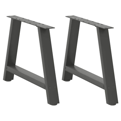 Anthracite Steel A-Shaped Coffee Table Legs 2pcs, Adjustable 60cm