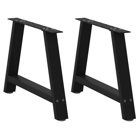 A-Shaped Black Steel Coffee Table Legs, 2 pcs, Adjustable 42-43cm