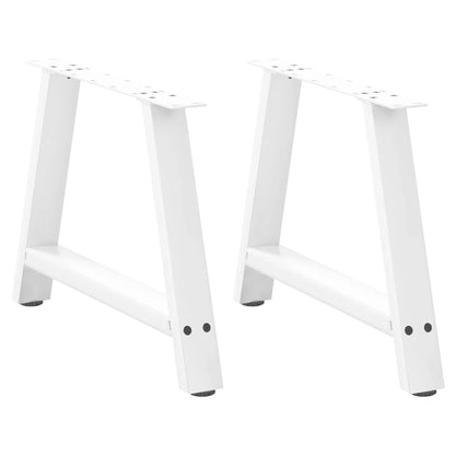 White Steel A-Shaped Coffee Table Legs 2 pcs 70x42-43 cm