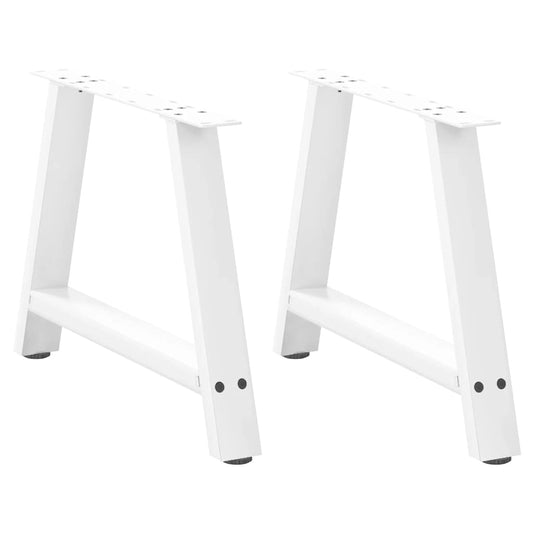 White Steel A-Shaped Coffee Table Legs 2 pcs 70x42-43 cm