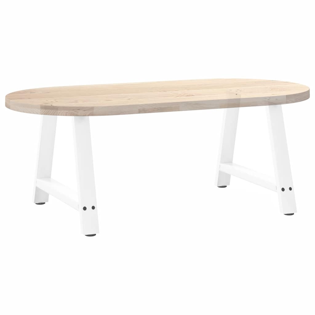 White Steel A-Shaped Coffee Table Legs 2 pcs 70x42-43 cm