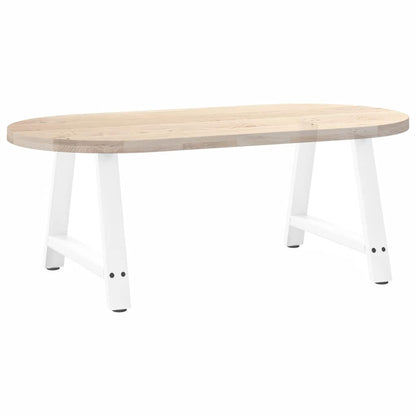 White Steel A-Shaped Coffee Table Legs 2 pcs 70x42-43 cm