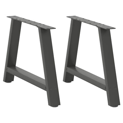 Anthracite Steel A-Shaped Coffee Table Legs, 2 pcs, Adjustable