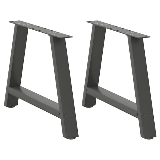 Anthracite Steel A-Shaped Coffee Table Legs, 2 pcs, Adjustable