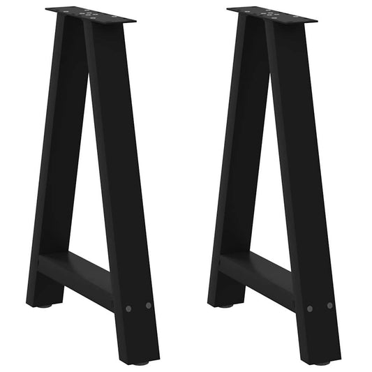 Black Steel A-Shaped Dining Table Legs, Adjustable 72-73 cm, 2 pcs