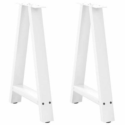 Sturdy White A-Shaped Steel Dining Table Legs, 2 pcs, 60x73cm