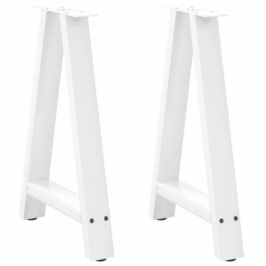 Sturdy White A-Shaped Steel Dining Table Legs, 2 pcs, 60x73cm