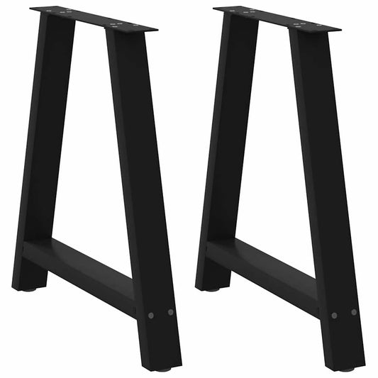 Black Steel A-Shaped Dining Table Legs 70x72-73cm, Set of 2