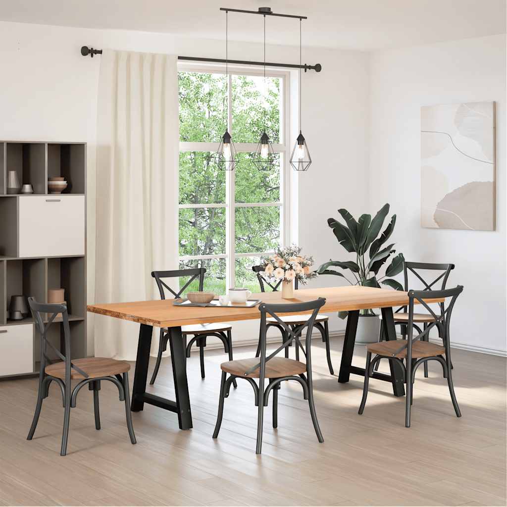 Black Steel A-Shaped Dining Table Legs 70x72-73cm, Set of 2
