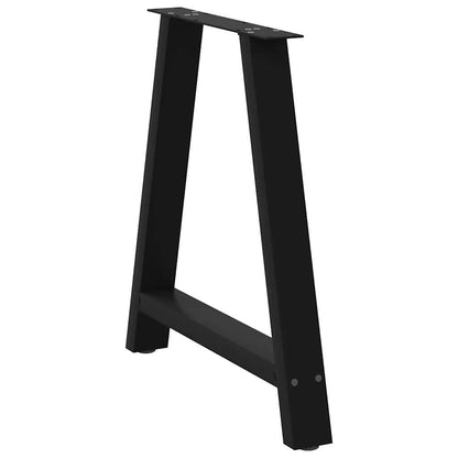 Black Steel A-Shaped Dining Table Legs 70x72-73cm, Set of 2