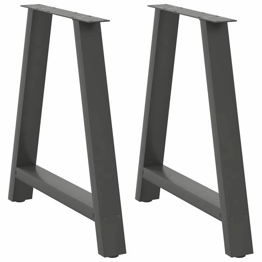 Anthracite Steel A-Shaped Dining Table Legs 2 Pcs, Adjustable 70 cm