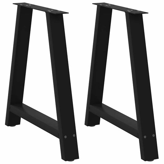 A-Shaped Steel Dining Table Legs, 2 pcs, Adjustable, Black