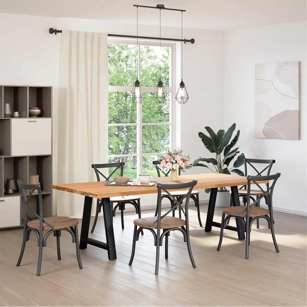 A-Shaped Steel Dining Table Legs, 2 pcs, Adjustable, Black