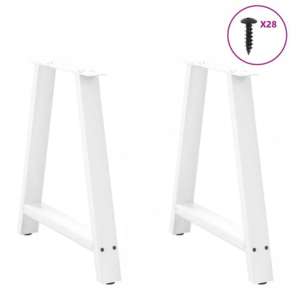 White A-Shaped Steel Dining Table Legs 2 pcs, 80x(72-73) cm