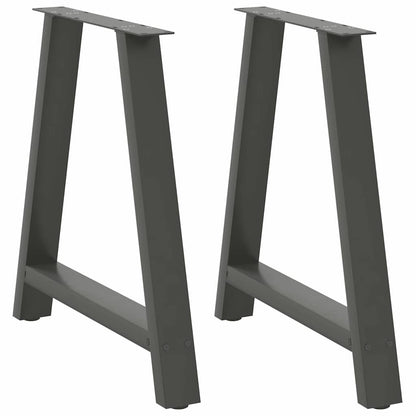 Anthracite Steel A-Shaped Dining Table Legs 2pcs 80x(72-73) cm
