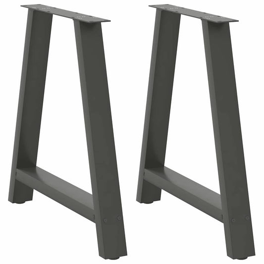 Anthracite Steel A-Shaped Dining Table Legs 2pcs 80x(72-73) cm