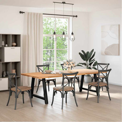 A-Shaped Steel Dining Table Legs, 2 Pcs, Adjustable Black 90cm