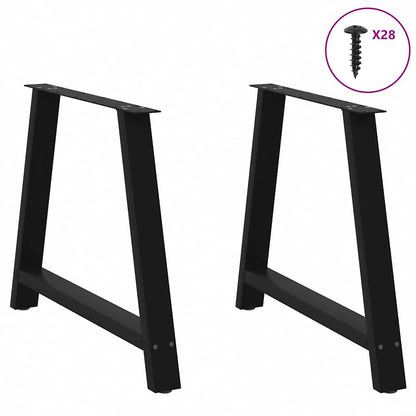 A-Shaped Steel Dining Table Legs, 2 Pcs, Adjustable Black 90cm