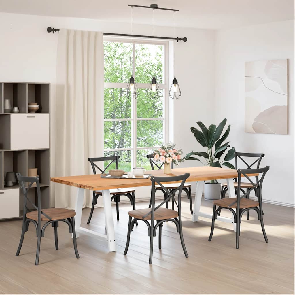 White Steel A-Shaped Dining Table Legs, 2 pcs, Adjustable 90x72-73 cm