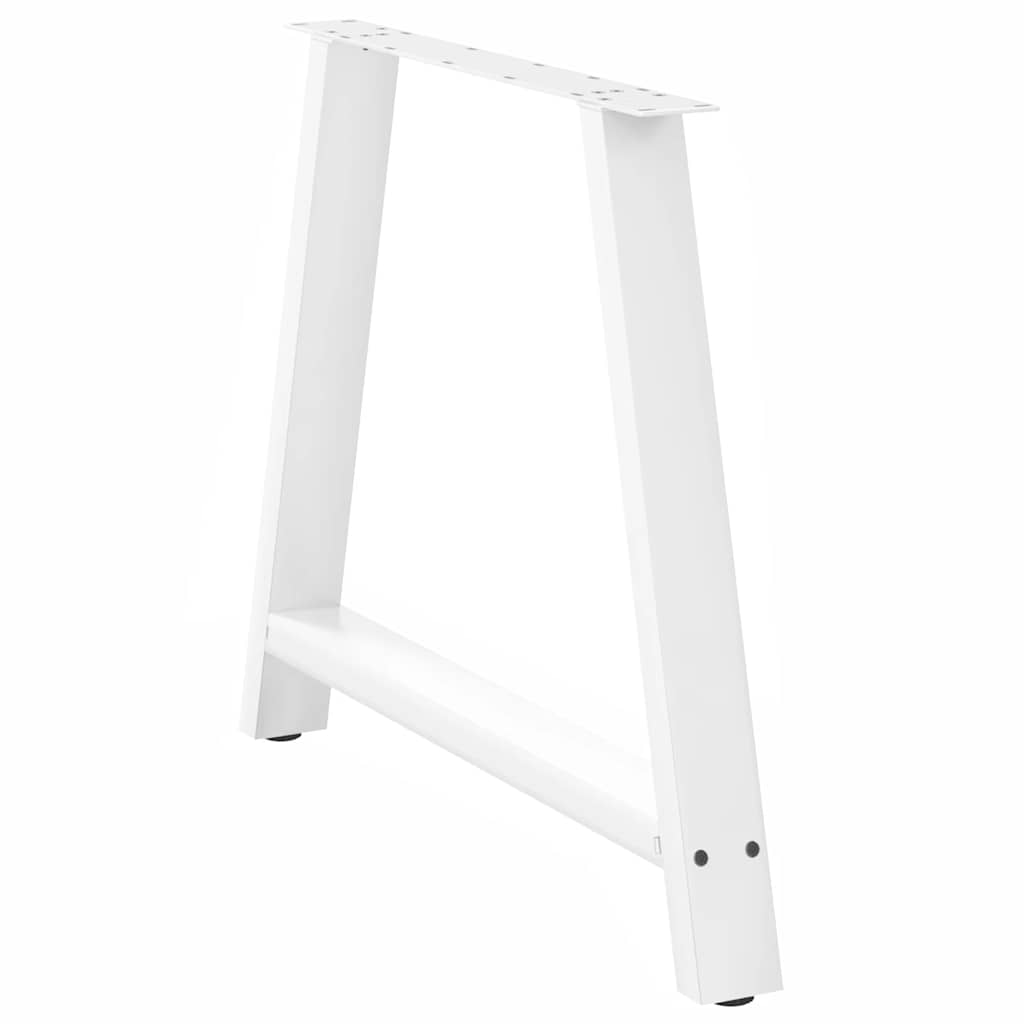 White Steel A-Shaped Dining Table Legs, 2 pcs, Adjustable 90x72-73 cm