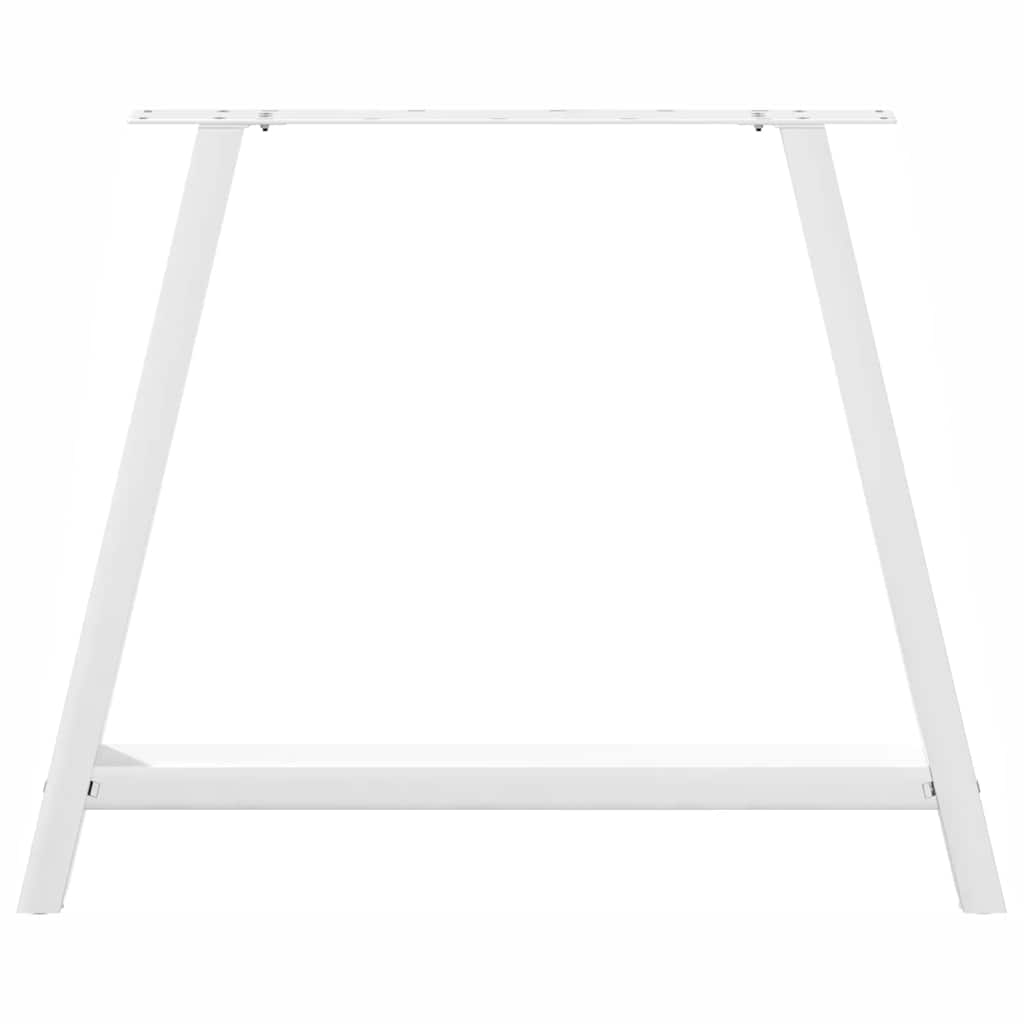 White Steel A-Shaped Dining Table Legs, 2 pcs, Adjustable 90x72-73 cm