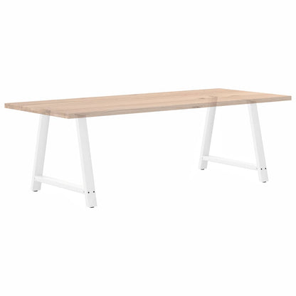 White Steel A-Shaped Dining Table Legs, 2 pcs, Adjustable 90x72-73 cm