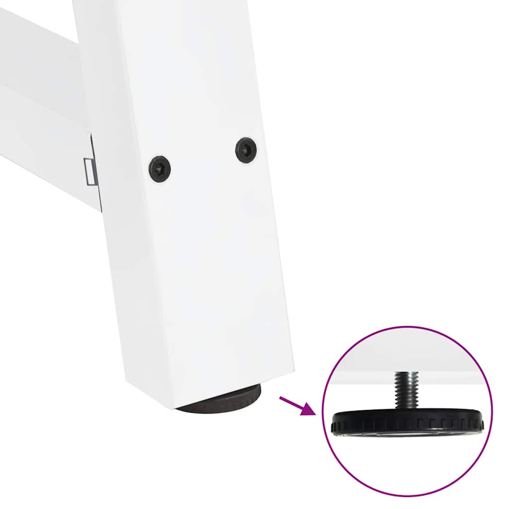 White Steel A-Shaped Dining Table Legs, 2 pcs, Adjustable 90x72-73 cm